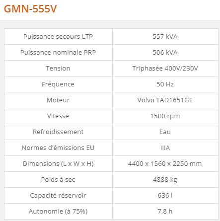 GMN-555V - Groupe électrogène industriel Generac - 557 kVA - Série GMN Euro, moteur diesel normes IIIA_1