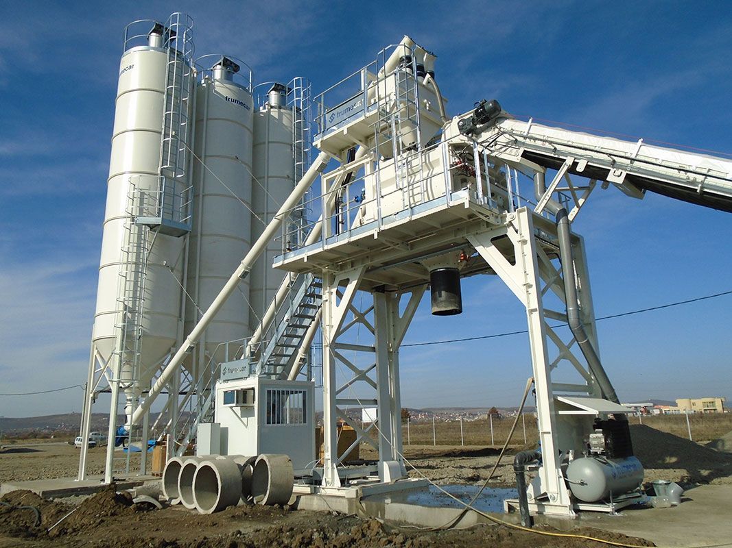 Centrale à béton Modulmix 2000 C - Frumecar - 80 m³/h - Groupe modulaire de granulats, malaxeur double essieu, commande informatique_0