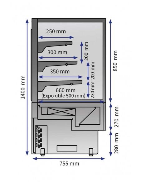 Vitrine non canalisable pour pâtisserie et snacking - Siena VD 1500 - Référence: SIENA VD 900_1
