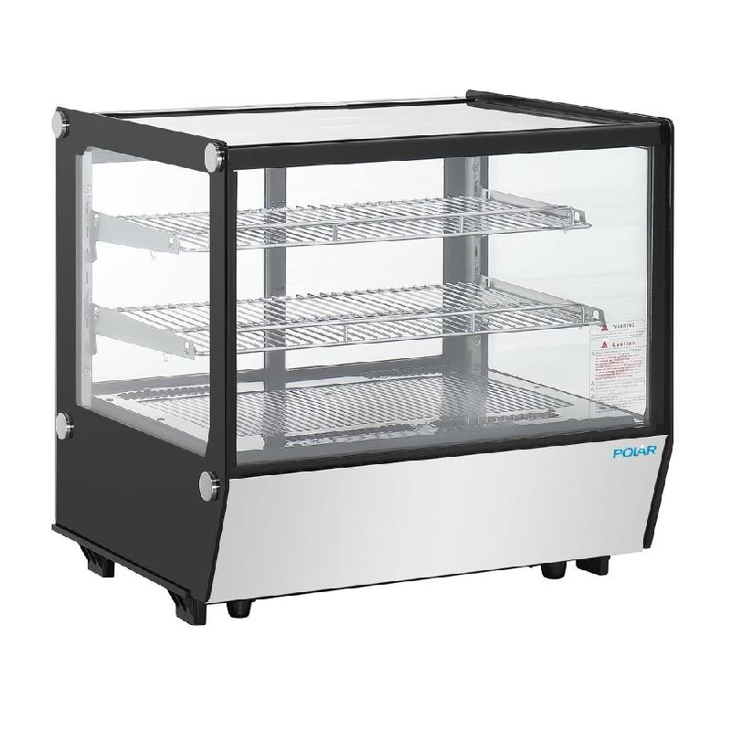 Vitrine de comptoir positive Série G carrée noire 120L - Polar - PG003_1