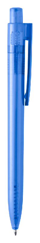 Stylo bille transparent en plastique RPET - encre bleue - couleur bleu - 8g_1