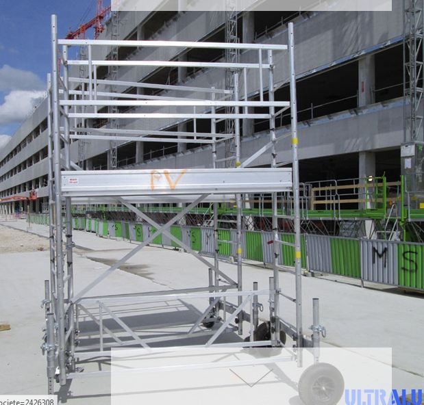 Échafaudage aluminium tout terrain - ULTRALU ECOPRO TT - Hauteur de travail 2 m - Fonction chariot - Grutable_1