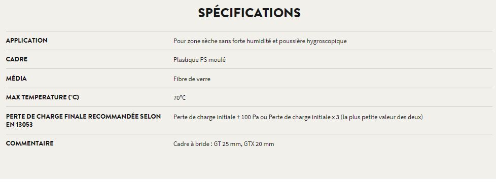 Opakfil GT/GTX - Filtre de ventilation compact Camfil - Hauteur : 592 mm - Faible perte de charge et grande surface de filtration_1