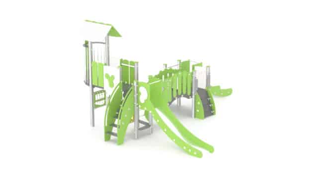 Structure multi-activités métallique chlorophylle fazenda - LD1BPMET4400 - 2 tours - Ludoparc_1