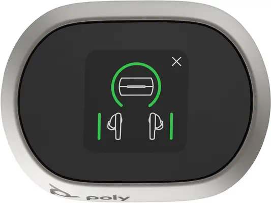 ÀÉcouteurs sable blanc Poly Voyager Free 60+ UC + adaptateur USB-C BT700 + étui de charge avec écran_1