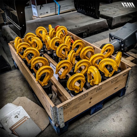 Crochet rotatif fixe compatible avec pelles, mini-pelles et camions-grues