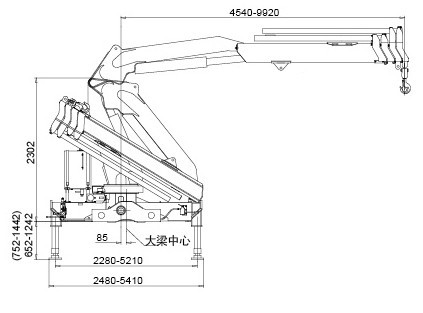 Grue auxiliaire - XCMG - modèle SQ5ZK3Q - capacité 5 tonnes - hauteur max 13m_1
