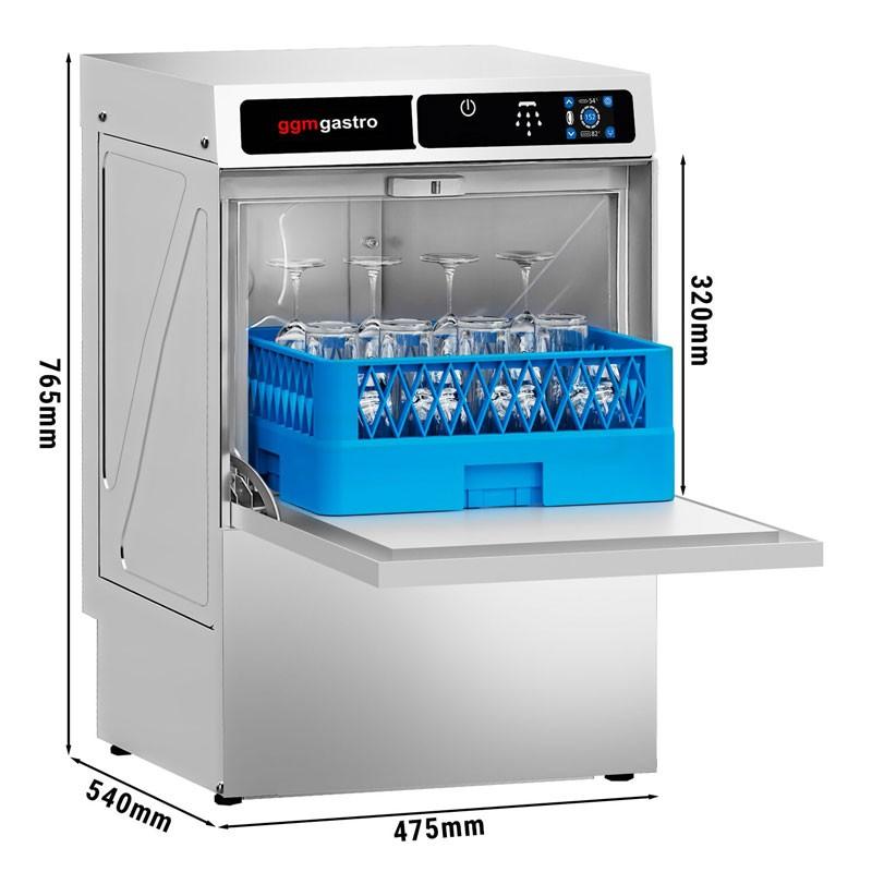 Lave-verres digital casier 400 x 400 mm - Avec pompe de vidange | GGM GLOZ40_1