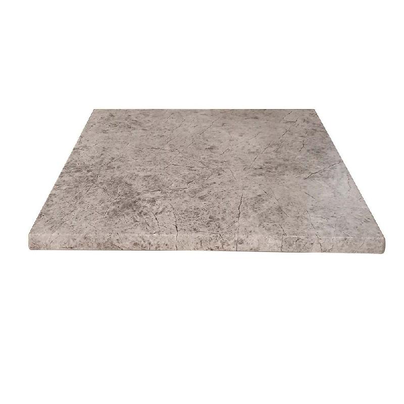 Plateau rectangle de table d'extérieur Werzalit  60x70cm décor Smokey white_1