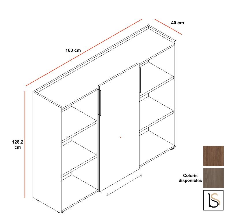 Armoire à porte coulissante Segno - Dellarovere. - Noyer_1