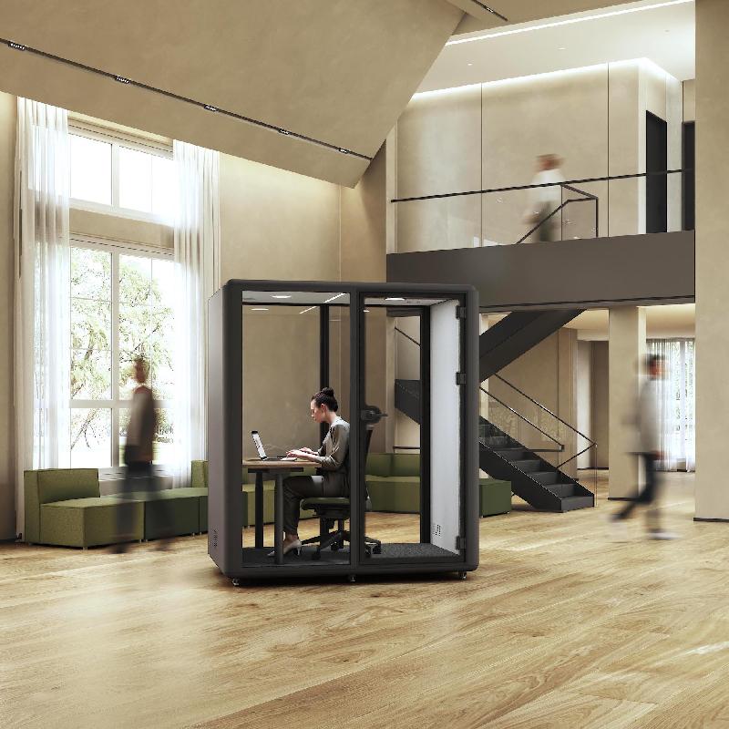 Cabine acoustique 2 personnes Domus M - Mobel Linea - Gris anthracite , Gris_1