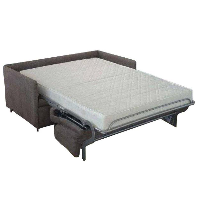 Canapé convertible express DAX - Matelas mémoire 20 cm - Métal - 120 cm - Tissu gris silver_1