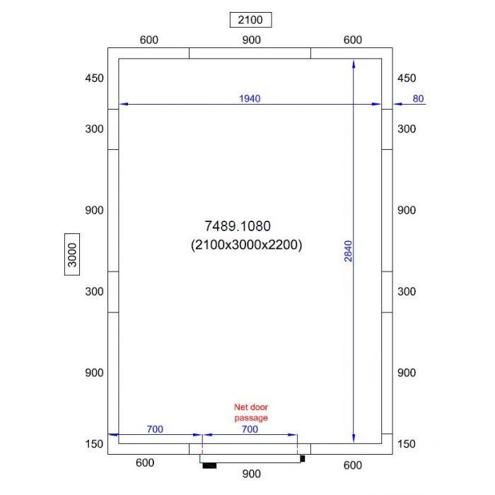 Chambre froide positive 2100X3000X2200 - 80mm Pro Line Combisteel_1