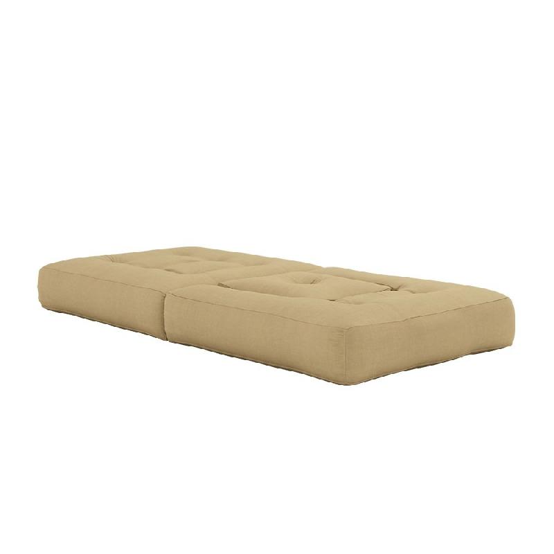 Fauteuil futon convertible Cube Chair - Standard, couleur beige blé, matelas 90x190 cm_1