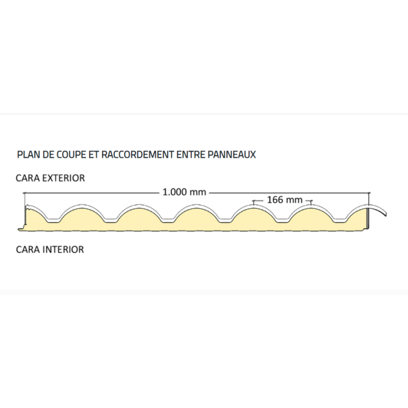 Panneau sandwich imitation tuile - idéal pour couvertures de maisons et adjacents - Noir RAL 9005 - isolation polyuréthane_1