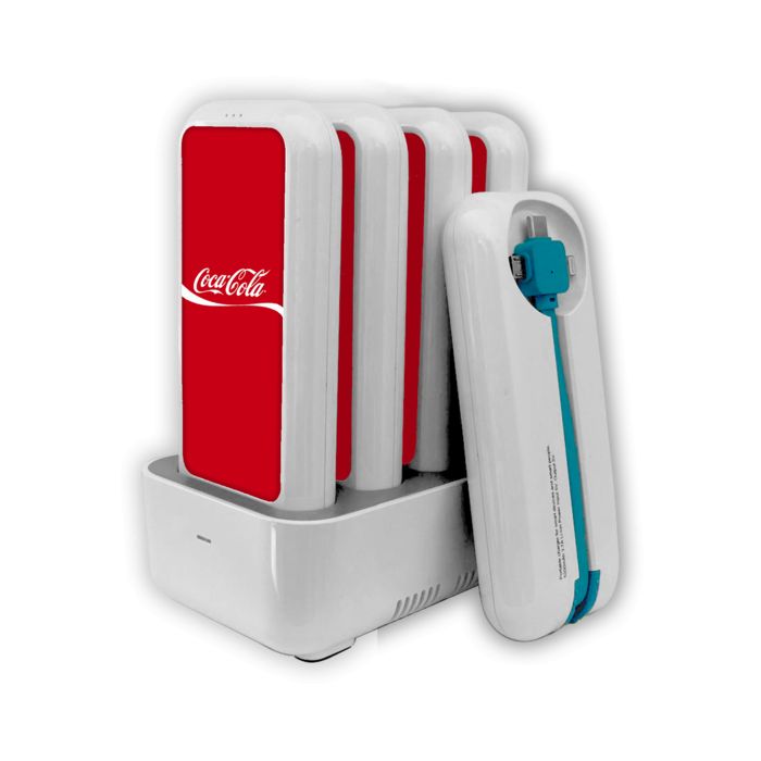 Station chargeur téléphone Blues Ergo - 5 batteries portatives avec câbles tridents (Lightning, Micro-USB, USB-C)_2