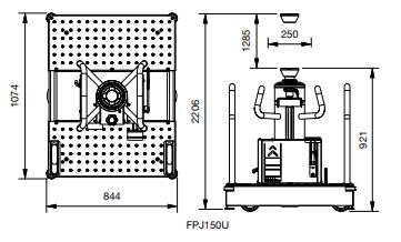 Vérin de fond de fosse télescopique hydropneumatique de déplacement latéral, capacité 15t pour la pose/dépose des boîtes de vitesses - avf 4221_1