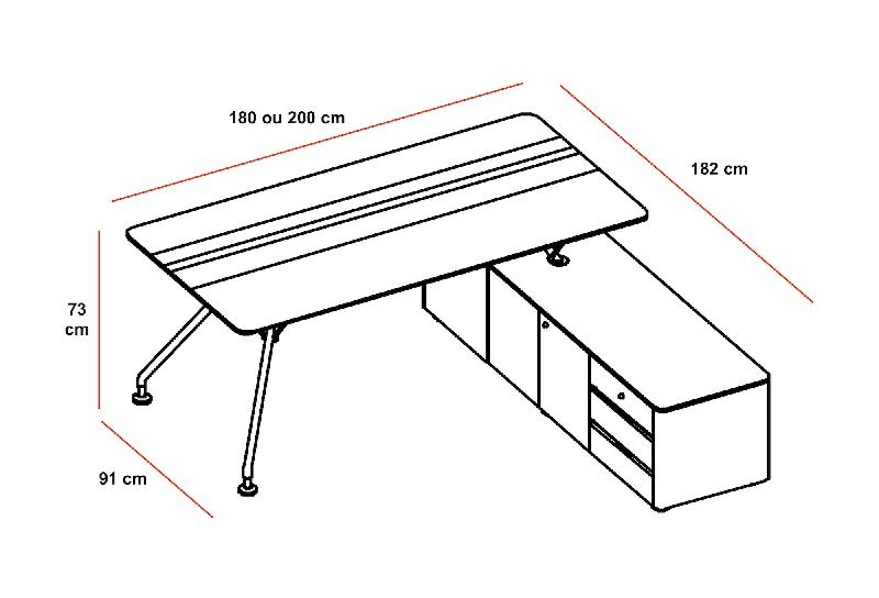 Bureau de Direction Prospero avec meuble retour - Ultom - 180, Gauche_1