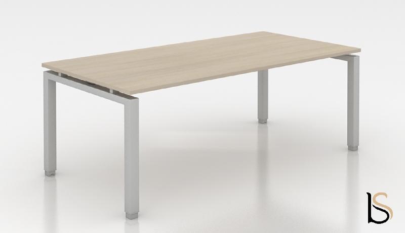 Bureau droit ECO - Mobel linea - Argent Ral 9006, 120, Acacia foncé_1
