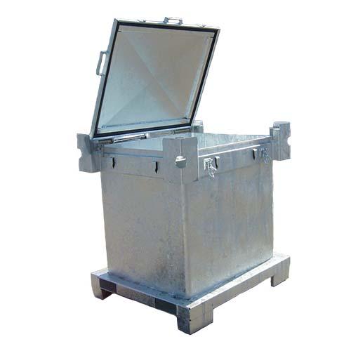 Container matières dangereuses GRV 1500 L en acier galvanisé - robuste et conforme ADR 6.5_1