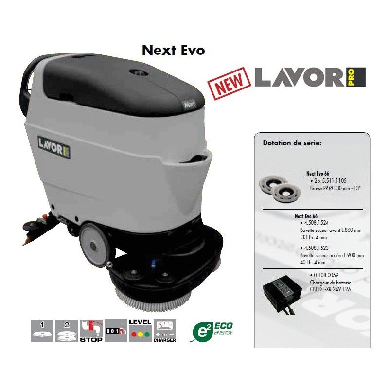 Next Evo 66BTA - Autolaveuse autotractée haut de gamme pour surfaces moyennes, largeur de lavage 660 mm - 24V_1