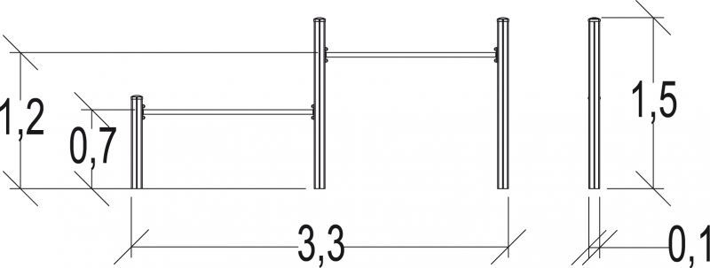 Saut en appui senior - parcours de santé - Proludic - 3,30 m de largeur - JPS17-S-M - 14 ans et plus_1