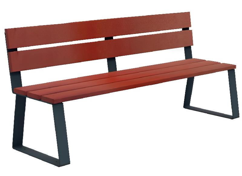 Banc bois ballade - à fixer - lames en plastique recyclé - acier traité anticorrosion - 1800mm de longueur_1