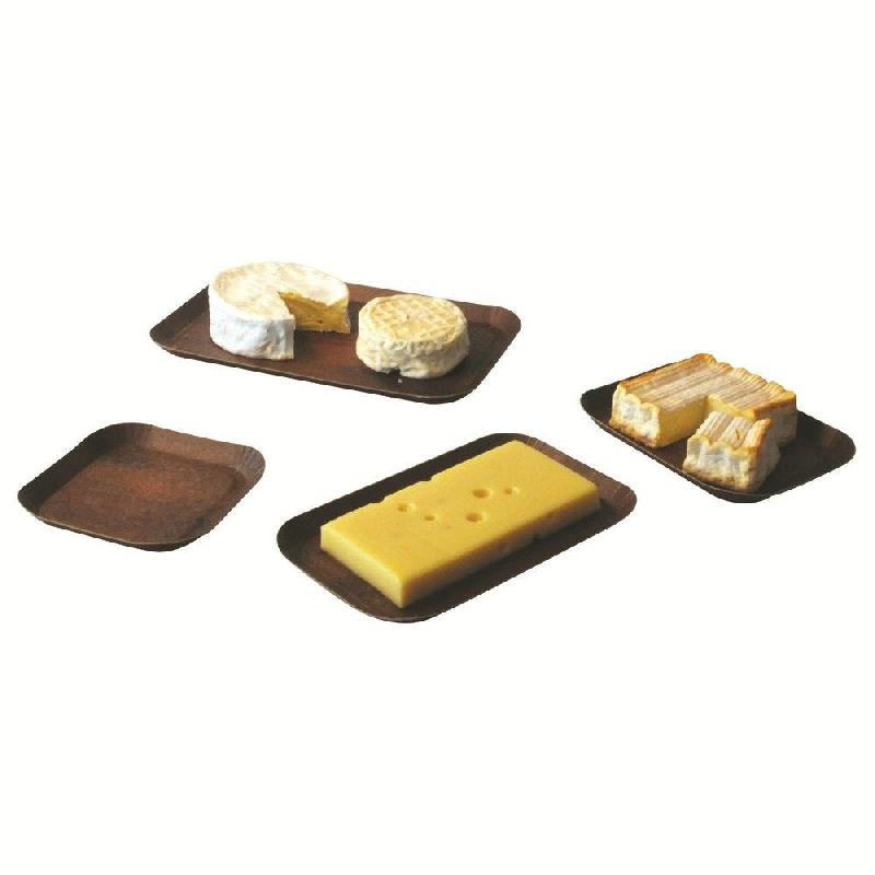 Barquette ingraissable carton taille L 21x12,7x1,4 cm imprimé bois foncé par 250_1