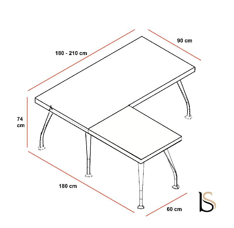 Bureau de Direction Segno avec retour - Dellarovere - 180, Noyer_1