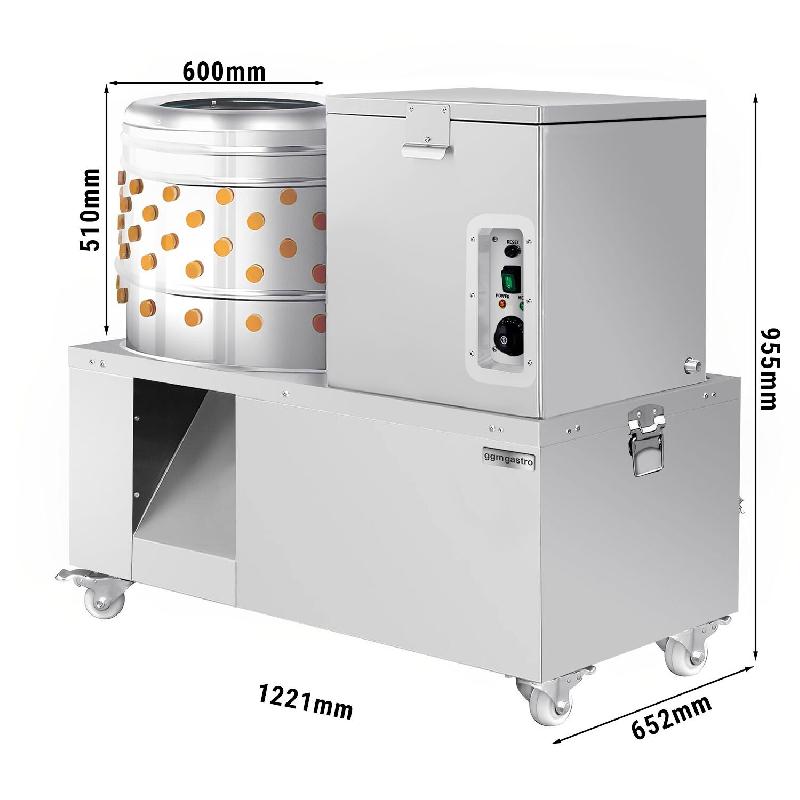 Plumeuse et bouilloire 2 en 1 pour volailles tambour 60cm | GRMWX60_1