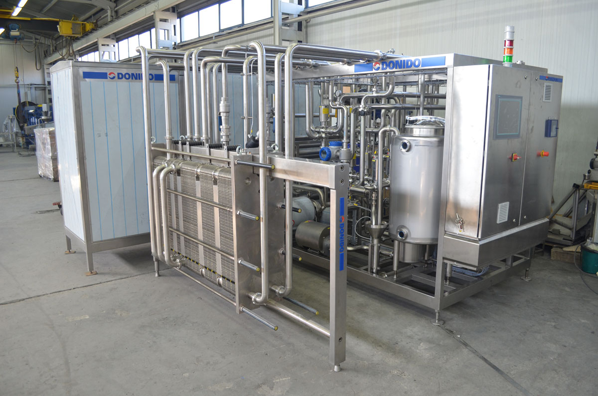 Pasteurisateur à plaques - sections chaud/froid - vapeur ou eau - différents débits - plateforme complète_1