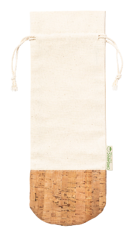 Emballage bouteille de vin - Sac cadeau en coton bio et liège naturel - Pour 1 bouteille_1