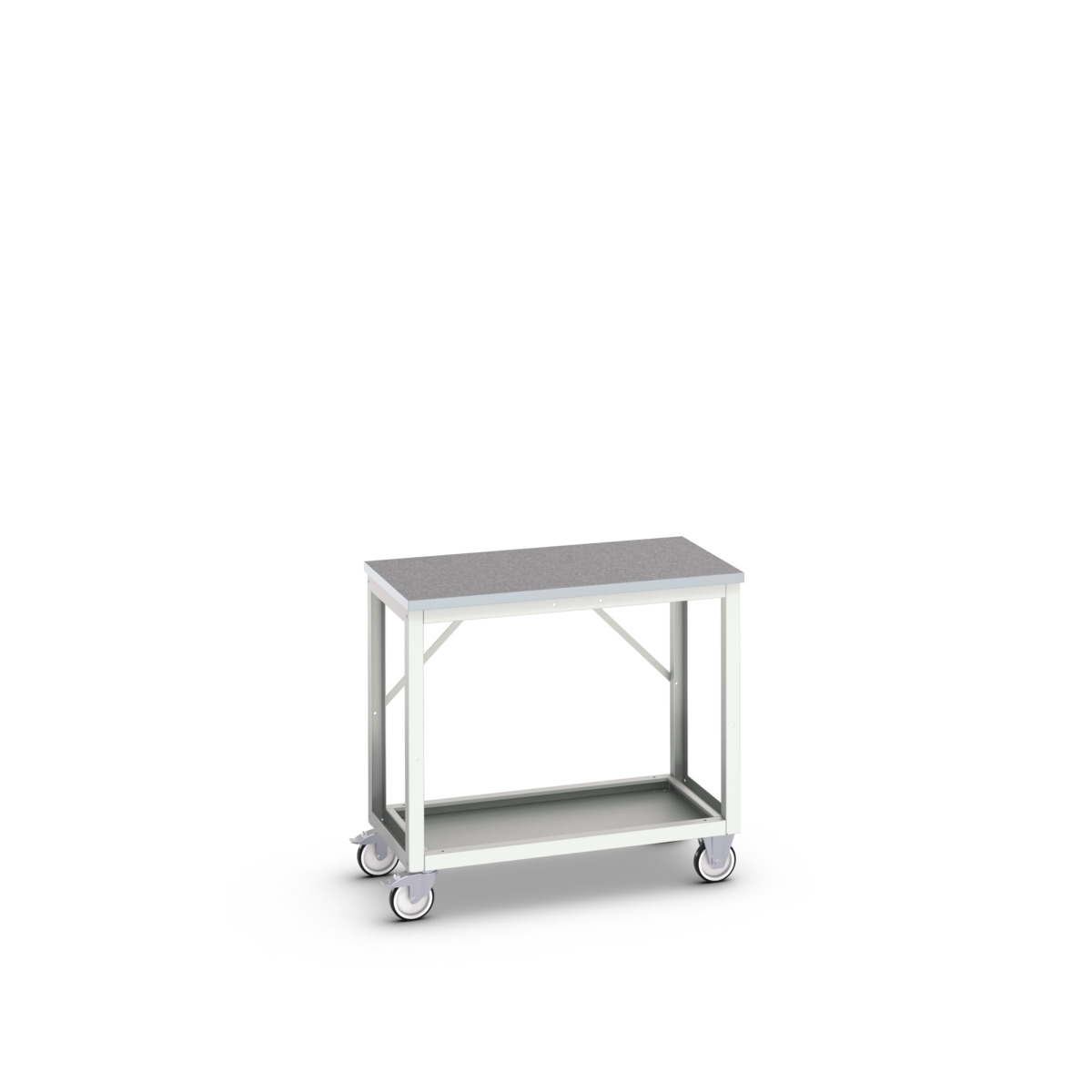 Établi roulant verso - ossature robuste avec plateau lino 1000x600x930 mm - RAL 7035_0
