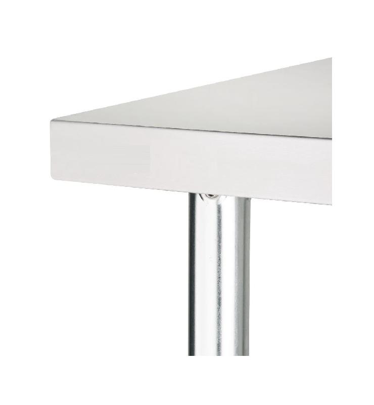 Table en inox 90x70 cm avec rebord + étagère_1