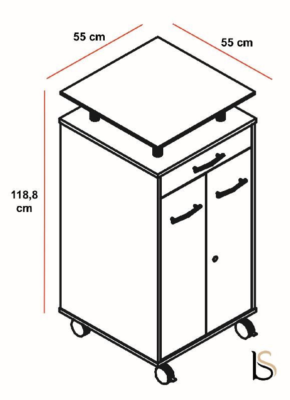 Armoire mobile multifonctions - MDD - Argent_1