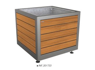 Bac à palmier SILAOS - tout acier, acier et bois, acier et plastique recyclé - design harmonisé pour espaces verts_1