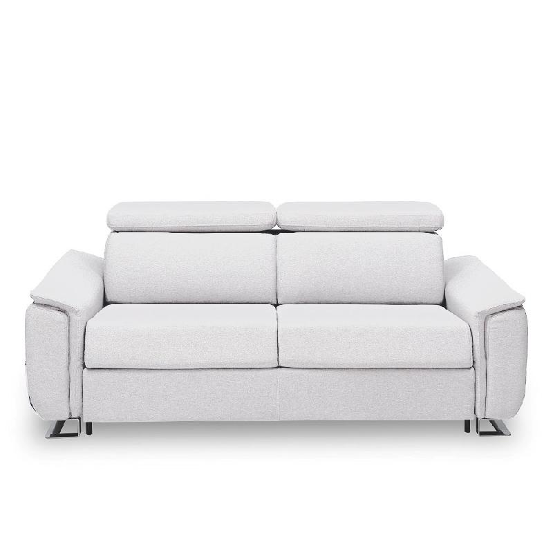 Canapé convertible express Réaumur - 140cm - Matelas 16cm - Pieds luge - Polyuréthane blanc cassé_1