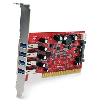 Carte contrôleur PCI à  4 ports USB 3.0 (5Gbps) SuperSpeed - Adaptateur PCI avec alimentation SATA /_1