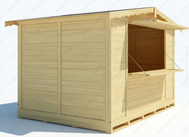 Chalet de Noël pliable en bois massif Gardy Shelter - 332x237cm - 7,87m² - Réf 3786 - Epicéa massif, montage en 5 minutes_1