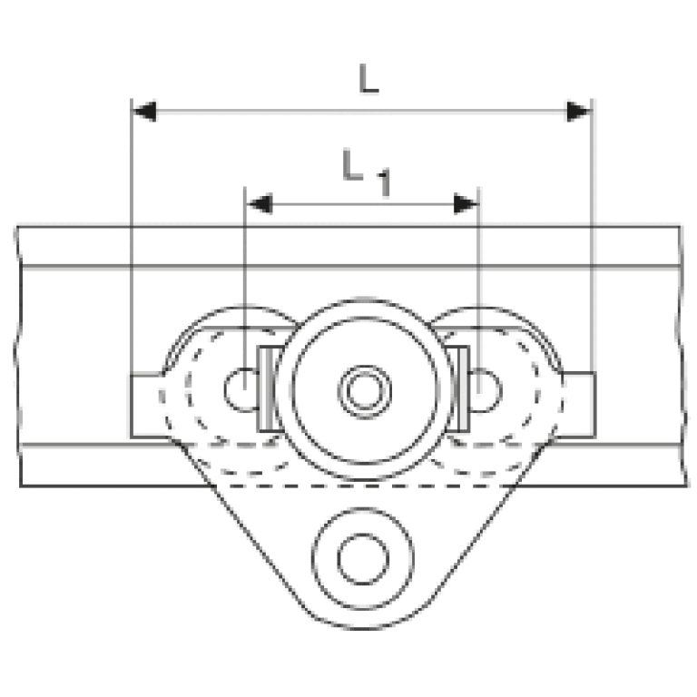 Chariot porte-palan à direction manuelle par chaîne Yale® HTG - REF : 60530 - capacité de 0,5t à 20t - largeur de fer de 50mm à 310mm_1