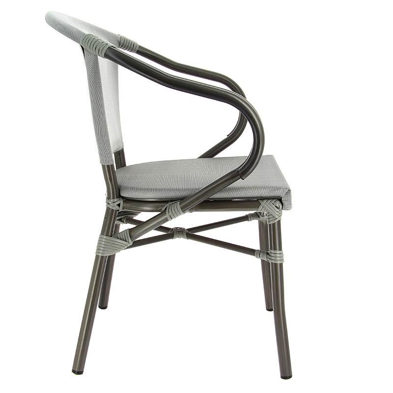 Fauteuil exterieur restaurant Biarritz - GRIS_1