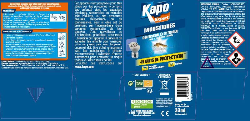 Insecticide diffuseur liquide KAPO - 33 ml avec 1 recharge pour moustiques_1