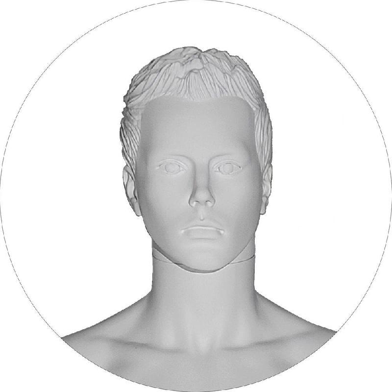 Mannequin Homme Tête Sculptée Fibre de Verre Blanc H186cm_1