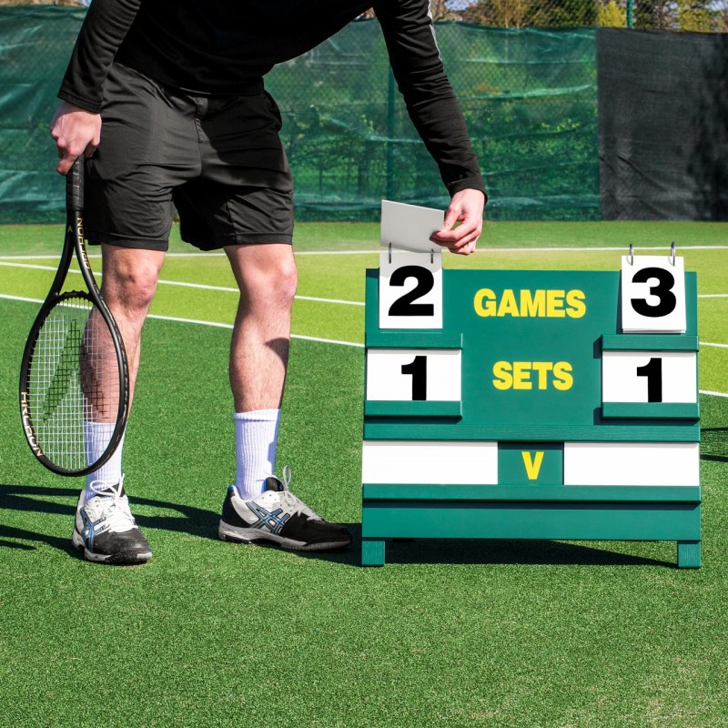 Tableau d'affichage de tennis en bois autoportant - tn33580 - pliable et durable, 64cm x 52cm_1