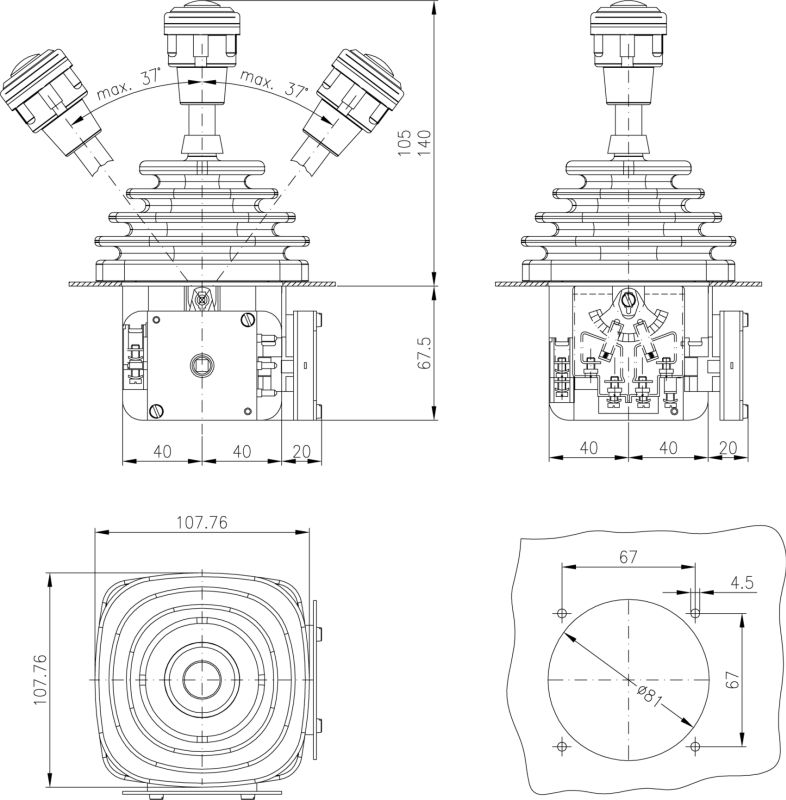 Vcs0  -  - joysticks industriels- spohn & burkhardt -  250 v /10a_1