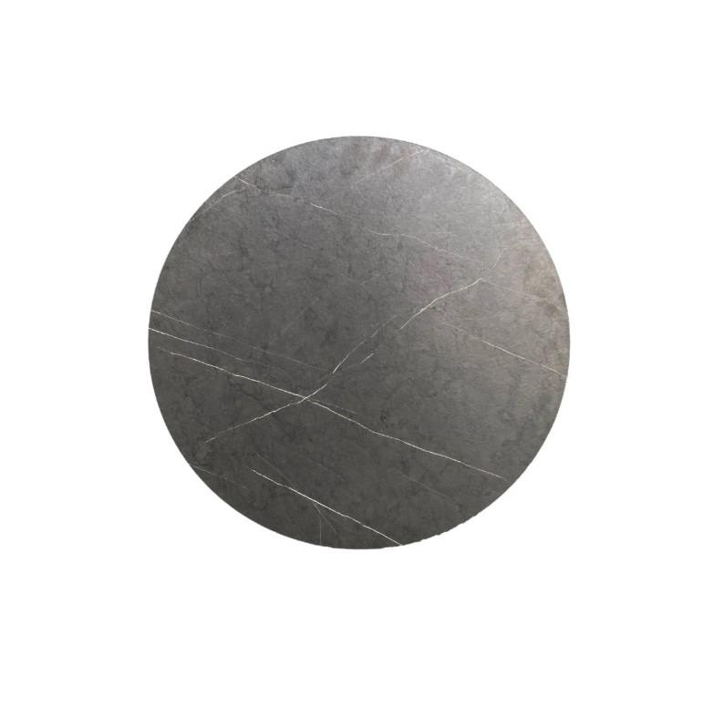 X Cross table de bistrot avec piètement noir + plateau HPL Midnight Marble Ø70 cm_1