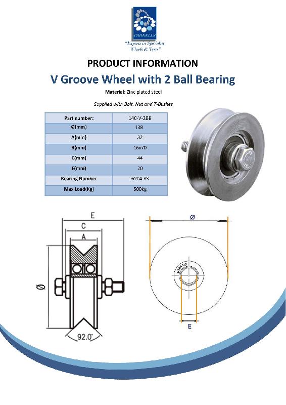 140mm V Groove wheel 2 ball bearing_1