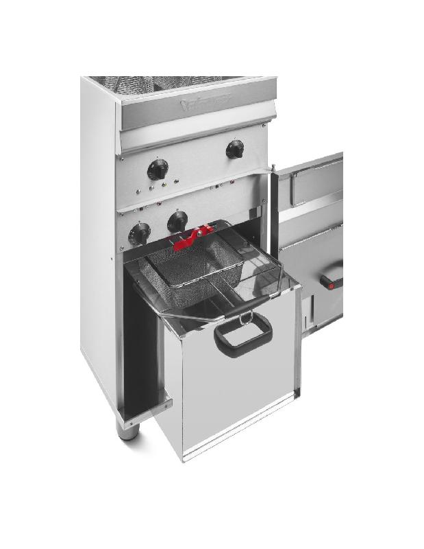 Friteuse électrique - 15-18 Litres, haut rendement, 2 bacs sur coffre - VALENTINE EVO400_1