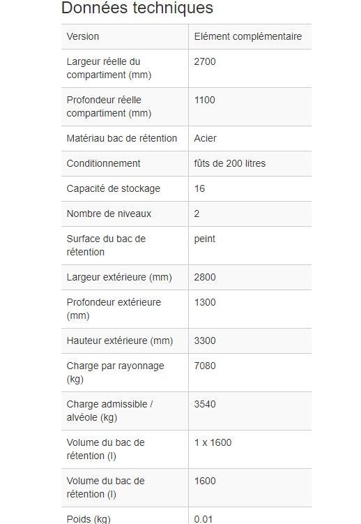 241189W - Rayonnage combi 2 S16-L avec bac de rétention peint - Stockage de 16 fûts de 200L - Certifié EN ISO 3452-1_1
