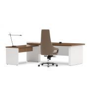 Bureau de direction design sobre et géométrique - couleur laque - CROSS - Bürotime avec solutions d'électrification et partage de données intégrés_1